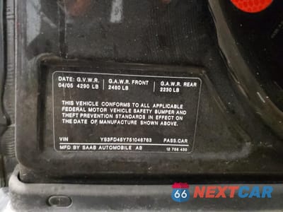Zdjęcie 12 z 14 samochodu: 2005 SAAB 9-3 ARC VIN:YS3FD45Y751046763 - miniatura