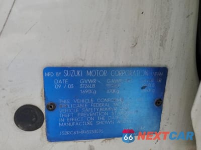 Zdjęcie 12 z 12 samochodu: 2004 SUZUKI AERIO SX VIN:JS2RC61H945253595 - miniatura