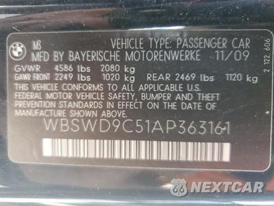 Zdjęcie 12 z 12 samochodu: 2010 BMW M3 VIN:WBSWD9C51AP363161 - miniatura