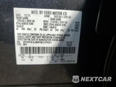 Zdjęcie 13 z 13 samochodu: 2015 FORD EDGE SEL VIN:2FMTK3J89FBC37621 - miniatura