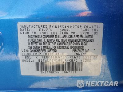 Zdjęcie 13 z 14 samochodu: 2020 NISSAN VERSA SV VIN:3N1CN8EV6LL867351 - miniatura
