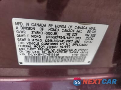 Zdjęcie 13 z 13 samochodu: 2007 HONDA RIDGELINE RTS VIN:2HJYK164X7H518549 - miniatura