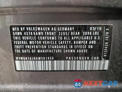Zdjęcie 12 z 12 samochodu: 2010 VOLKSWAGEN GOLF VIN:WVWDB7AJ0AW361450 - miniatura