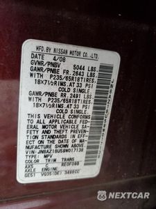 Zdjęcie 14 z 14 samochodu: 2009 NISSAN MURANO S VIN:JN8AZ18U59W017138 - miniatura