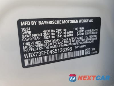 Zdjęcie 12 z 12 samochodu: 2025 BMW X1 XDRIVE28I VIN:WBX73EF04S5138398 - miniatura