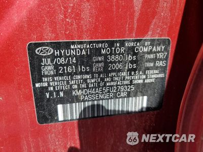 Zdjęcie 12 z 12 samochodu: 2015 HYUNDAI ELANTRA SE VIN:KMHDH4AE5FU279325 - miniatura