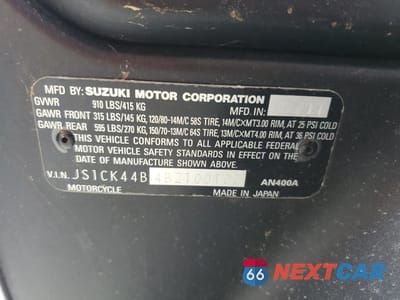 Zdjęcie 9 z 10 samochodu: 2011 SUZUKI AN400 A VIN:JS1CK44B4B2100100 - miniatura
