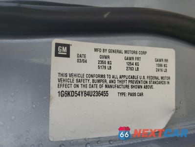 Zdjęcie 12 z 12 samochodu: 2004 CADILLAC DEVILLE VIN:1G6KD54Y84U236455 - miniatura