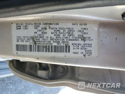 Zdjęcie 13 z 13 samochodu: 1999 TOYOTA 4RUNNER VIN:JT3GM84R6X0046960 - miniatura