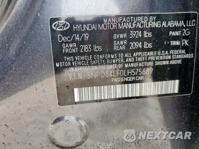 Zdjęcie 12 z 12 samochodu: 2020 HYUNDAI ELANTRA SEL VIN:5NPD84LF0LH575689 - miniatura