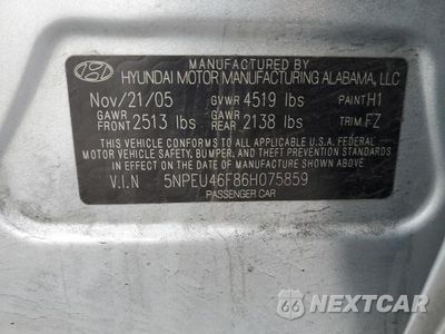 Zdjęcie 12 z 12 samochodu: 2006 HYUNDAI SONATA GLS VIN:5NPEU46F86H075859 - miniatura
