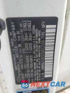 Zdjęcie 13 z 13 samochodu: 2007 HYUNDAI VERACRUZ GLS VIN:KM8NU13C57U012133 - miniatura