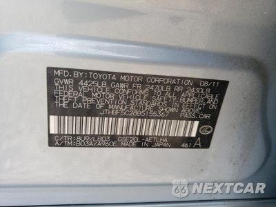 Zdjęcie 13 z 13 samochodu: 2011 LEXUS IS 250 VIN:JTHBF5C28B5155367 - miniatura