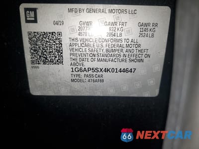 Zdjęcie 12 z 12 samochodu: 2019 CADILLAC CTS VIN:1G6AP5SX4K0144647 - miniatura