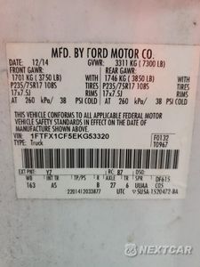 Zdjęcie 12 z 12 samochodu: 2014 FORD F150 SUPER CAB VIN:1FTFX1CF5EKG53320 - miniatura