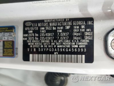 Zdjęcie 13 z 14 samochodu: 2019 KIA SORENTO LX VIN:5XYPGDA59KG456393 - miniatura