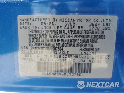 Zdjęcie 12 z 13 samochodu: 2021 NISSAN VERSA S VIN:3N1CN8DV6ML907804 - miniatura