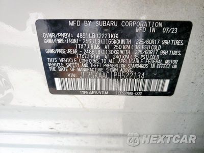 Zdjęcie 14 z 14 samochodu: 2023 SUBARU FORESTER VIN:JF2SKAAC1PH522134 - miniatura