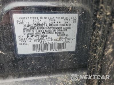 Zdjęcie 12 z 12 samochodu: 2014 NISSAN SENTRA VIN:3N1AB7AP1EL696240 - miniatura