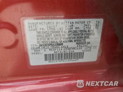 Zdjęcie 13 z 13 samochodu: 2018 NISSAN VERSA S VIN:3N1CN7AP0JL836689 - miniatura