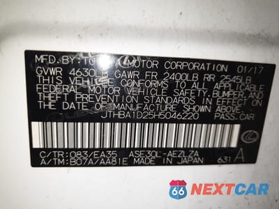 Zdjęcie 12 z 12 samochodu: 2017 LEXUS IS 200T VIN:JTHBA1D25H5046220 - miniatura