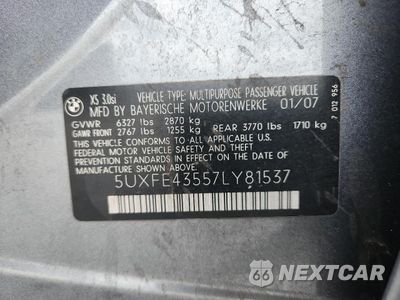 Zdjęcie 13 z 15 samochodu: 2007 BMW X5 3.0I VIN:5UXFE43557LY81537 - miniatura