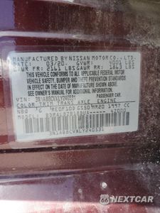 Zdjęcie 12 z 12 samochodu: 2020 NISSAN SENTRA SV VIN:3N1AB8CVXLY240531 - miniatura