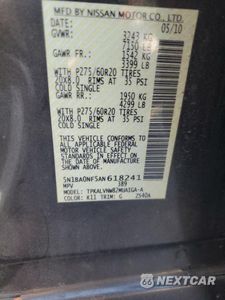 Zdjęcie 13 z 15 samochodu: 2010 NISSAN ARMADA PLATINUM VIN:5N1BA0NF5AN618241 - miniatura