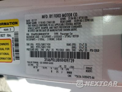 Zdjęcie 12 z 12 samochodu: 2017 FORD FUSION SE HYBRID VIN:3FA6P0LU8HR409739 - miniatura