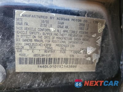 Zdjęcie 12 z 12 samochodu: 1999 NISSAN ALTIMA XE VIN:1N4DL01D1XC143886 - miniatura