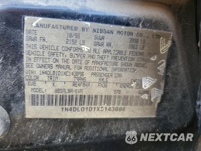 Zdjęcie 12 z 12 samochodu: 1999 NISSAN ALTIMA XE VIN:1N4DL01D1XC143886 - miniatura