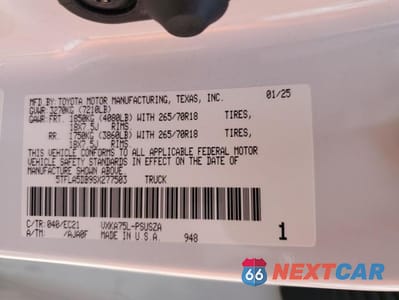 Zdjęcie 13 z 13 samochodu: 2025 TOYOTA TUNDRA CREWMAX SR VIN:5TFLA5DB9SX277503 - miniatura