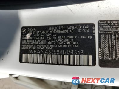 Zdjęcie 12 z 14 samochodu: 2004 BMW 525 I VIN:WBANA53584B174543 - miniatura