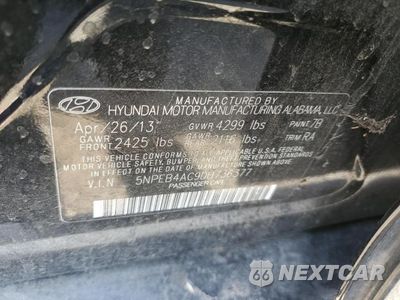 Zdjęcie 12 z 12 samochodu: 2013 HYUNDAI SONATA GLS VIN:5NPEB4AC9DH736377 - miniatura