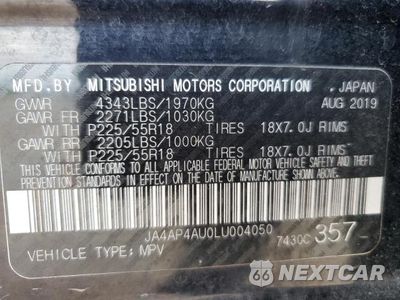 Zdjęcie 13 z 13 samochodu: 2020 MITSUBISHI OUTLANDER SPORT SE VIN:JA4AP4AU0LU004050 - miniatura