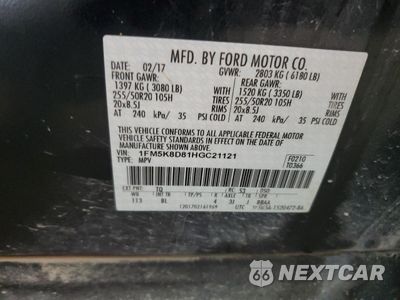 Zdjęcie 13 z 16 samochodu: 2017 FORD EXPLORER XLT VIN:1FM5K8D81HGC21121 - miniatura