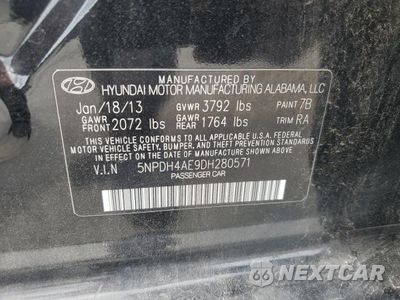 Zdjęcie 13 z 13 samochodu: 2013 HYUNDAI ELANTRA GLS VIN:5NPDH4AE9DH280571 - miniatura