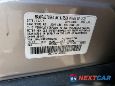 Zdjęcie 12 z 12 samochodu: 2008 INFINITI EX35 BASE VIN:JNKAJ09F58M354933 - miniatura