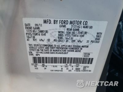 Zdjęcie 13 z 13 samochodu: 2012 FORD ESCAPE LIMITED VIN:1FMCU9EG0CKA65267 - miniatura