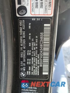 Zdjęcie 13 z 13 samochodu: 2004 BMW X3 3.0I VIN:WBXPA93434WC34656 - miniatura