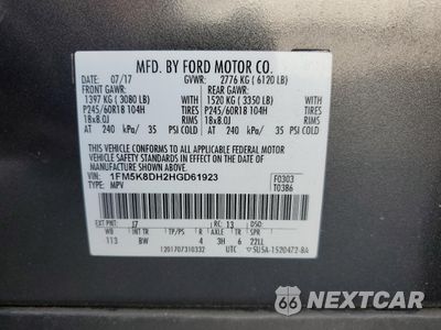 Zdjęcie 13 z 16 samochodu: 2017 FORD EXPLORER XLT VIN:1FM5K8DH2HGD61923 - miniatura