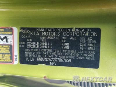 Zdjęcie 13 z 13 samochodu: 2016 KIA SOUL VIN:KNDJN2A22G7867659 - miniatura