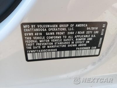 Zdjęcie 13 z 15 samochodu: 2016 VOLKSWAGEN PASSAT SE VIN:1VWBT7A33GC053945 - miniatura