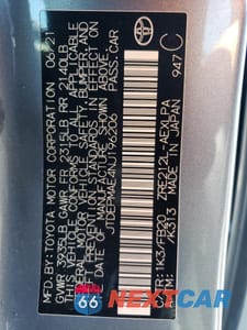 Zdjęcie 12 z 14 samochodu: 2022 TOYOTA COROLLA LE VIN:JTDEPMAE4NJ196206 - miniatura