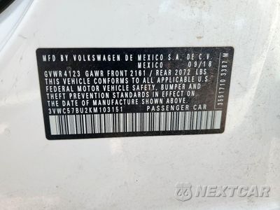 Zdjęcie 12 z 13 samochodu: 2019 VOLKSWAGEN JETTA S VIN:3VWC57BU2KM103151 - miniatura