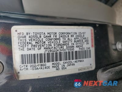 Zdjęcie 12 z 13 samochodu: 1997 TOYOTA CAMRY LE VIN:JT2BG22K3V0075595 - miniatura