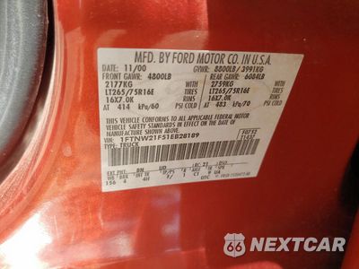Zdjęcie 12 z 14 samochodu: 2001 FORD F250 SUPER DUTY VIN:1FTNW21F51EB28189 - miniatura