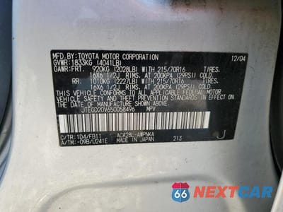 Zdjęcie 25 z 26 samochodu: 2005 TOYOTA RAV4 VIN:JTEGD20V650058496 - miniatura