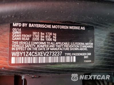 Zdjęcie 12 z 14 samochodu: 2014 BMW I3 REX VIN:WBY1Z4C5XEV273237 - miniatura