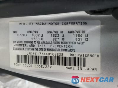 Zdjęcie 12 z 12 samochodu: 2004 MAZDA RX8 VIN:JM1FE173440108838 - miniatura